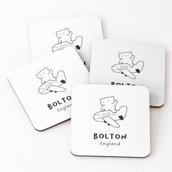 Item preview, Bolton, England | Adorable Cat on Plane Design | Airplane Illustration | Cat's Trip designed and sold by RM-Journey.