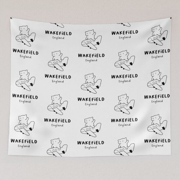 Item preview, Wakefield, England | Adorable Cat on Plane Design | Airplane Illustration | Cat's Trip designed and sold by RM-Journey.
