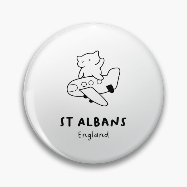 Item preview, St Albans, England | Adorable Cat on Plane Design | Airplane Illustration | Cat's Trip designed and sold by RM-Journey.