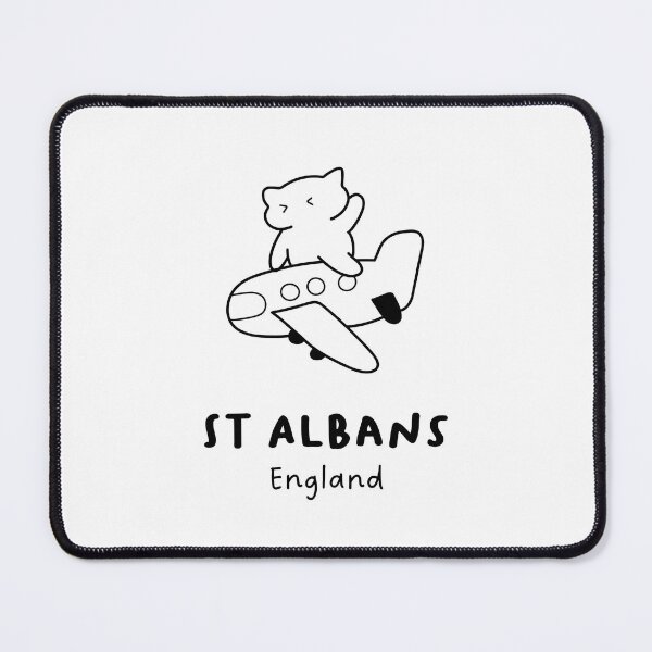 Item preview, St Albans, England | Adorable Cat on Plane Design | Airplane Illustration | Cat's Trip designed and sold by RM-Journey.