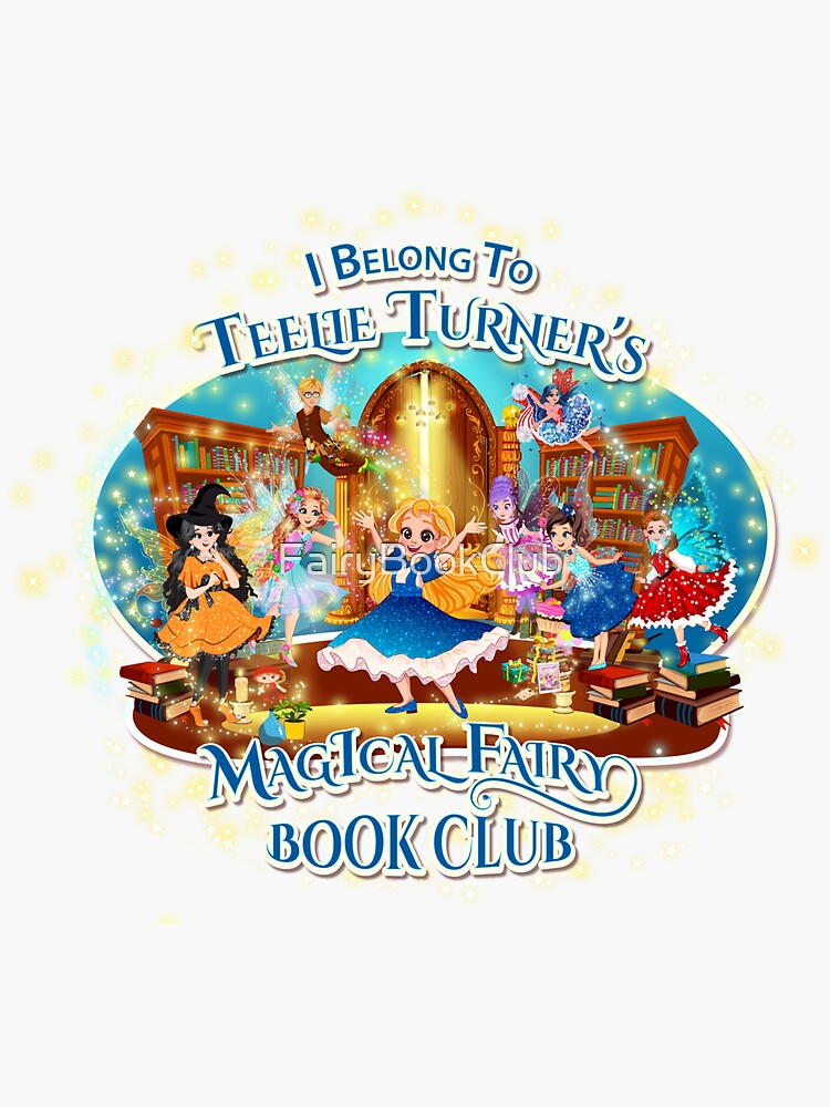 Thumbnail 3 of 3, Sticker, I Belong To Teelie Turner's Magical Fairy Book Club~Join Today~Red™ designed and sold by FairyBookClub.