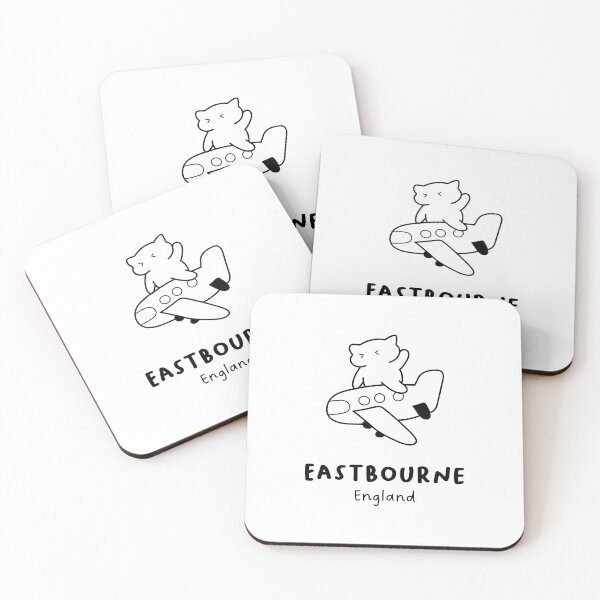 Item preview, Eastbourne, England | Adorable Cat on Plane Design | Airplane Illustration | Cat's Trip designed and sold by RM-Journey.