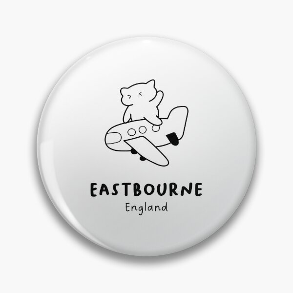 Item preview, Eastbourne, England | Adorable Cat on Plane Design | Airplane Illustration | Cat's Trip designed and sold by RM-Journey.