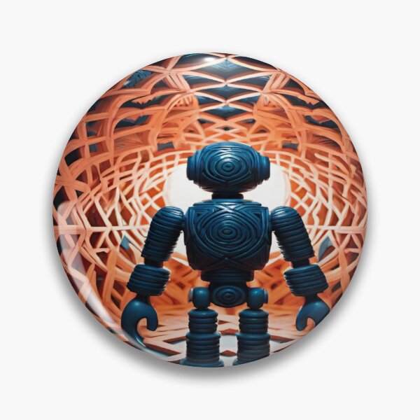 Item preview, Futuristic Robot in a Geometric Tunnel: A Vision of Tomorrow designed and sold by merve02shop.