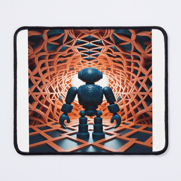 Item preview, Futuristic Robot in a Geometric Tunnel: A Vision of Tomorrow designed and sold by merve02shop.