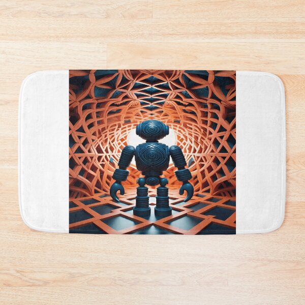 Item preview, Futuristic Robot in a Geometric Tunnel: A Vision of Tomorrow designed and sold by merve02shop.