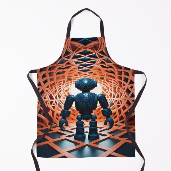 Item preview, Futuristic Robot in a Geometric Tunnel: A Vision of Tomorrow designed and sold by merve02shop.