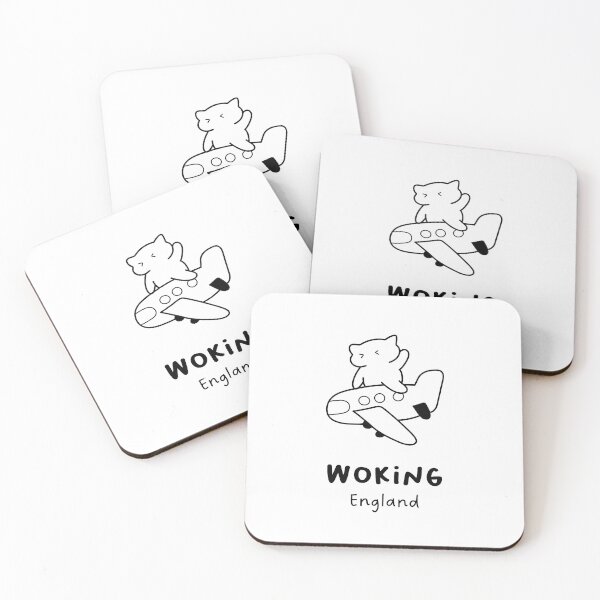 Item preview, Woking, England | Adorable Cat on Plane Design | Airplane Illustration | Cat's Trip designed and sold by RM-Journey.