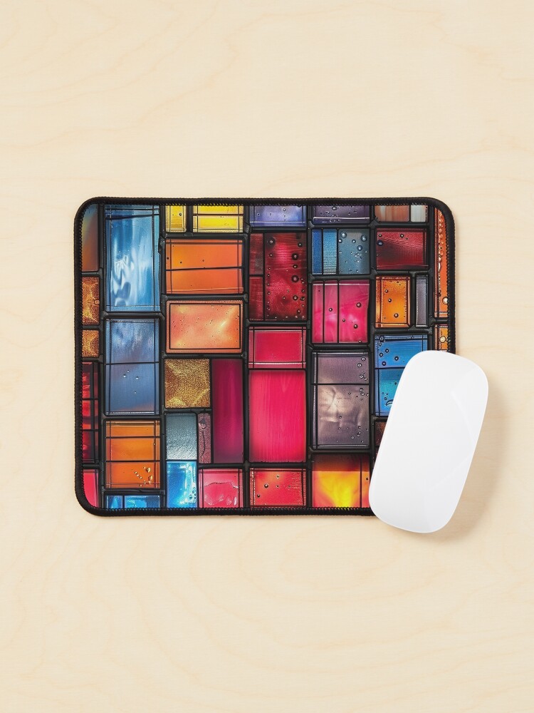 Thumbnail 1 of 5, Mouse Pad, Rectangular Stained Glass Window Pattern designed and sold by purelypatterns.