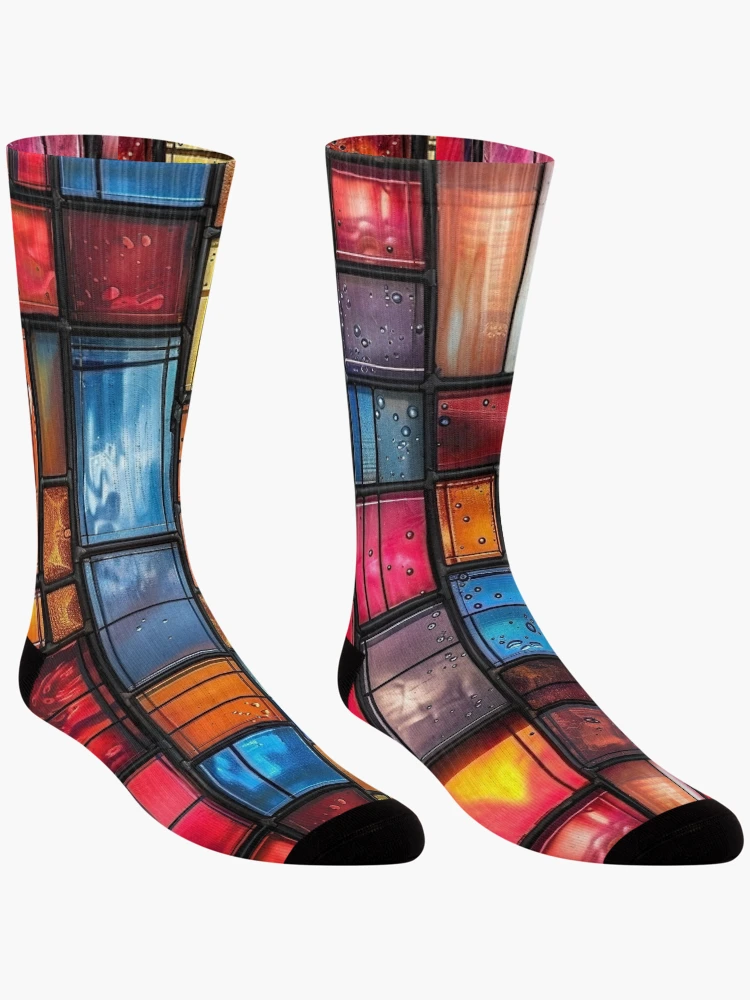 Thumbnail 3 of 5, Socks, Rectangular Stained Glass Window Pattern designed and sold by purelypatterns.