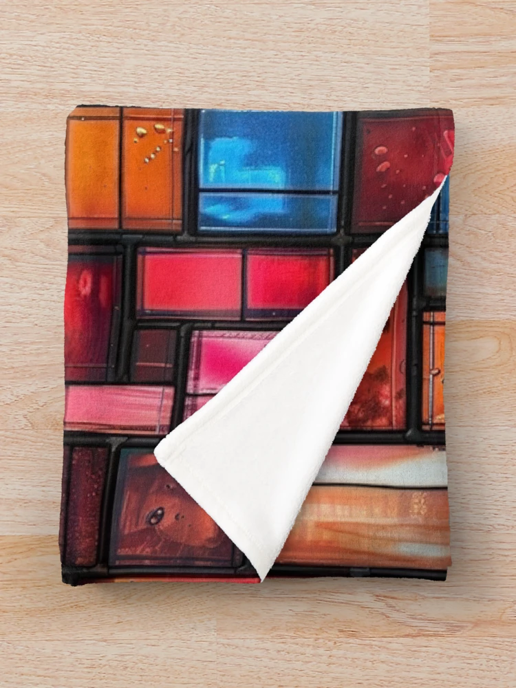 Thumbnail 3 of 6, Throw Blanket, Rectangular Stained Glass Window Pattern designed and sold by purelypatterns.