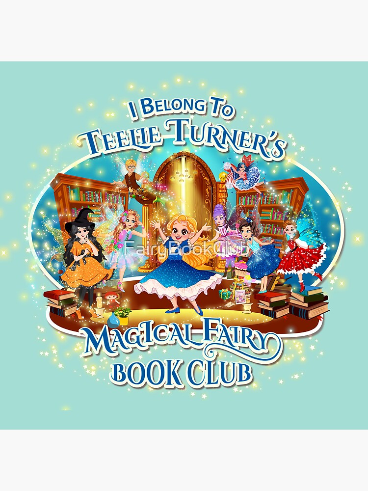 Thumbnail 5 of 5, Coasters (Set of 4), I Belong To Teelie Turner's Magical Fairy Book Club-Join Now~Seafoam Green™ designed and sold by FairyBookClub.