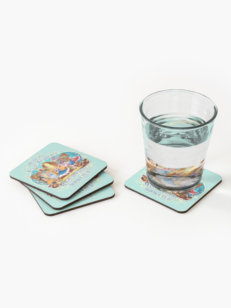 Thumbnail 2 of 5, Coasters (Set of 4), I Belong To Teelie Turner's Magical Fairy Book Club-Join Now~Seafoam Green™ designed and sold by FairyBookClub.