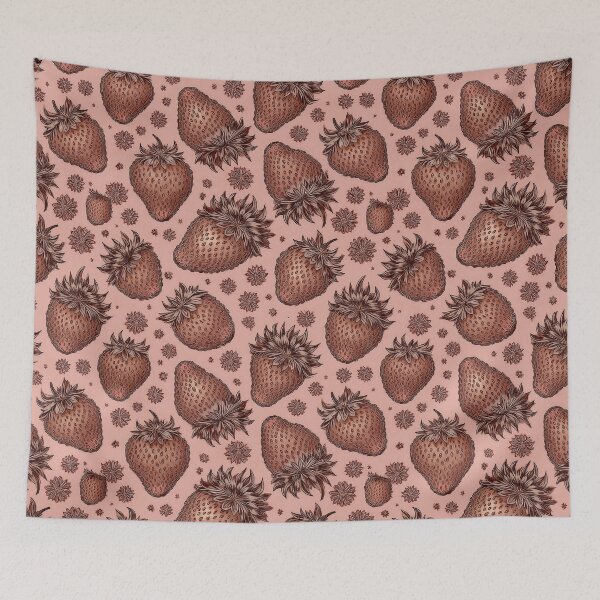 Item preview, Juicy, sweet, strawberries - fruit graphics with clear contours / dark piink- brown designed and sold by My-fake-places.