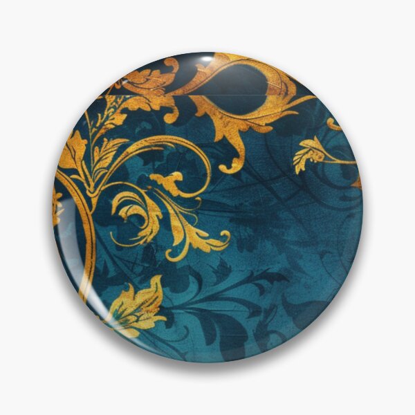 Artikelvorschau, Opulentes Goldlaub auf blaugrünem Hintergrund, wunderschön, Fantasie, hellblau, gold, Decoupage Vintage-Stil entworfen und verkauft von GhadeerGhonaim.