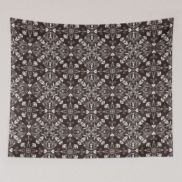 Item preview, Brown and white seamless ornamental pattern designed and sold by Abizola.