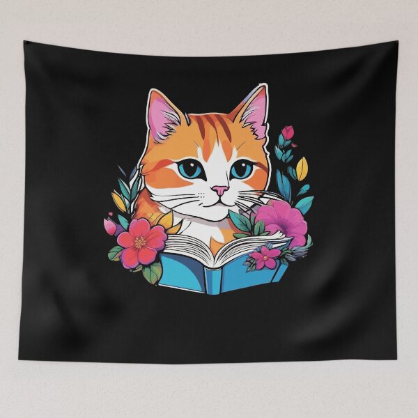 Item preview, Cute Cat Reading Book designed and sold by creativevogue.