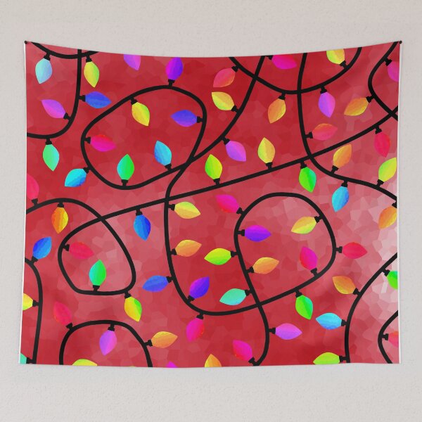 Item preview, Christmas Tree Lights On Red designed and sold by Sartoris Art.