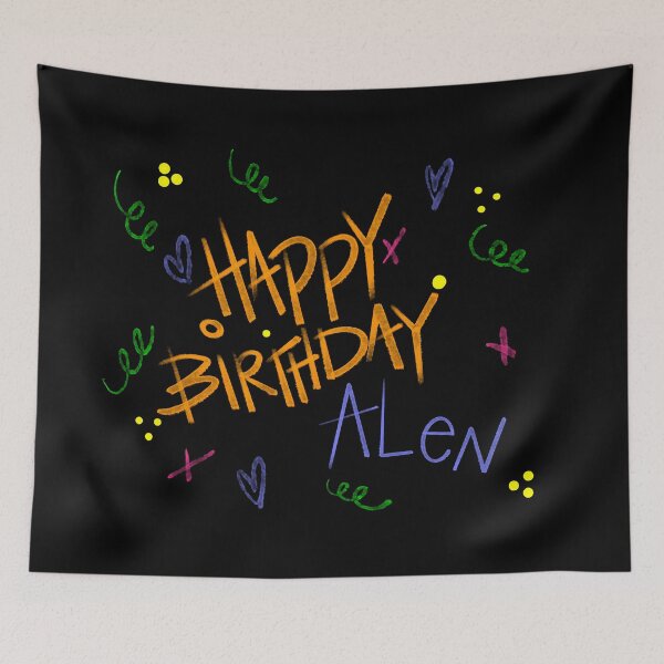 Item preview, HAPPY BIRTHDAY ALEN CUSTOM NAME designed and sold by GIVENGRACE.ART.
