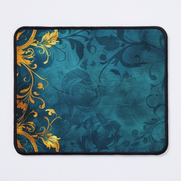 Item preview, Opulent Gold Foliage on Teal Background, beautiful, fantasy، light blue, gold, Decoupage Vintage Style designed and sold by GhadeerGhonaim.