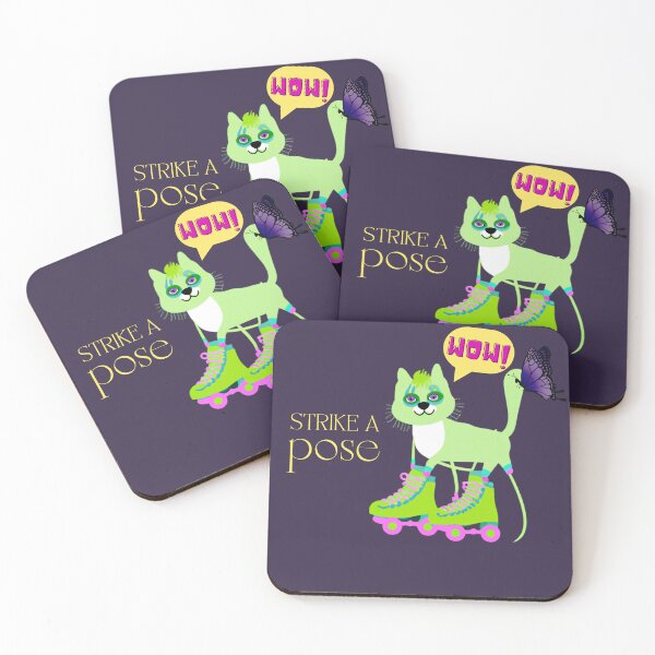 Item preview, cat on green wheels strikes a pose designed and sold by gridin828.