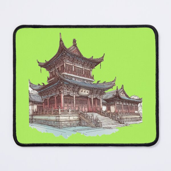 Item preview, Historic Chinese Temple 3D Sketch Art, designed and sold by PaintMeWorld.
