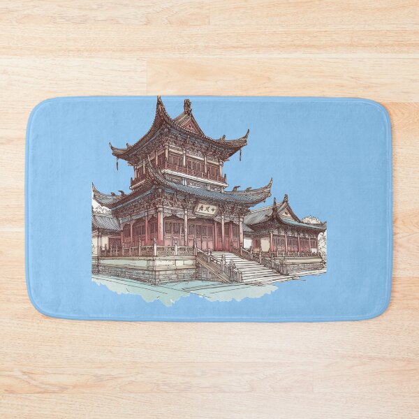 Item preview, Historic Chinese Temple 3D Sketch Art,   designed and sold by PaintMeWorld.