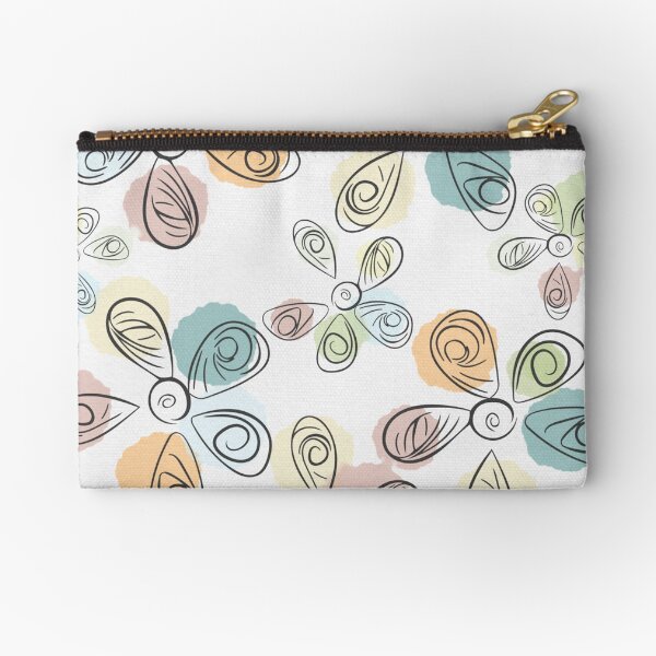 Paint Drop Flower Petals Zipper Pouch