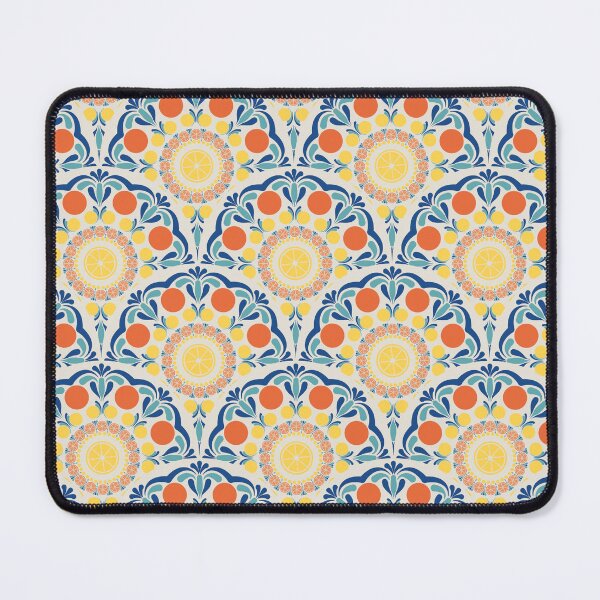 Item preview, Aegean Summer Oranges And Lemons Art Deco Scallop designed and sold by Triplicate Limited.