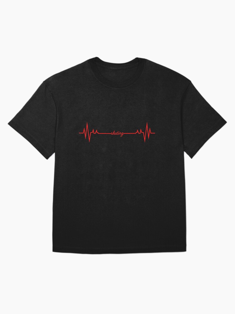 Thumbnail 3 of 7, Oversized T-Shirt, Skating Heartbeat (red) designed and sold by AnythingGOE.