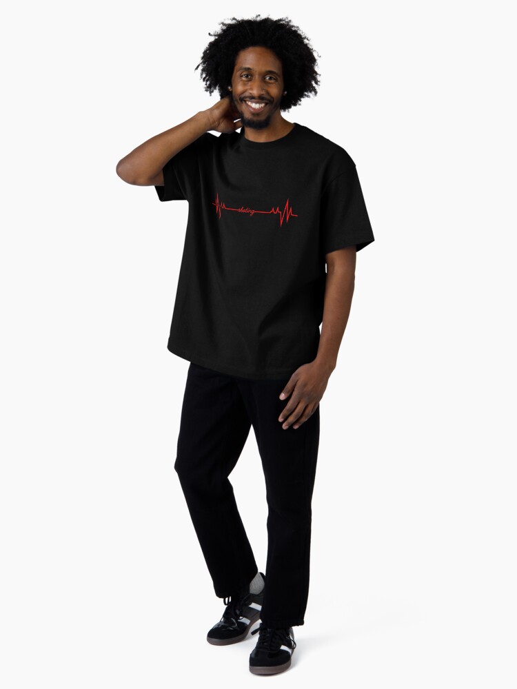 Thumbnail 4 of 7, Oversized T-Shirt, Skating Heartbeat (red) designed and sold by AnythingGOE.