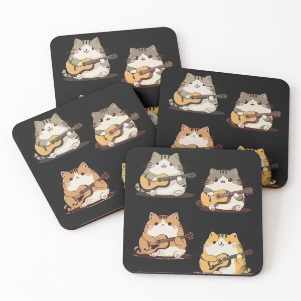 Item preview, Set cute cats character with a guitar instrument designed and sold by New Art.