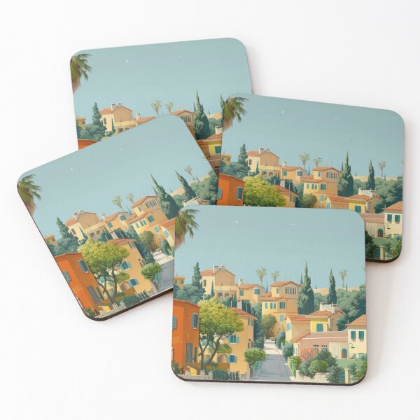 Item preview, Tel-Aviv Mediterranean Village Print: Serene Coastal Charm designed and sold by nshaltiel.