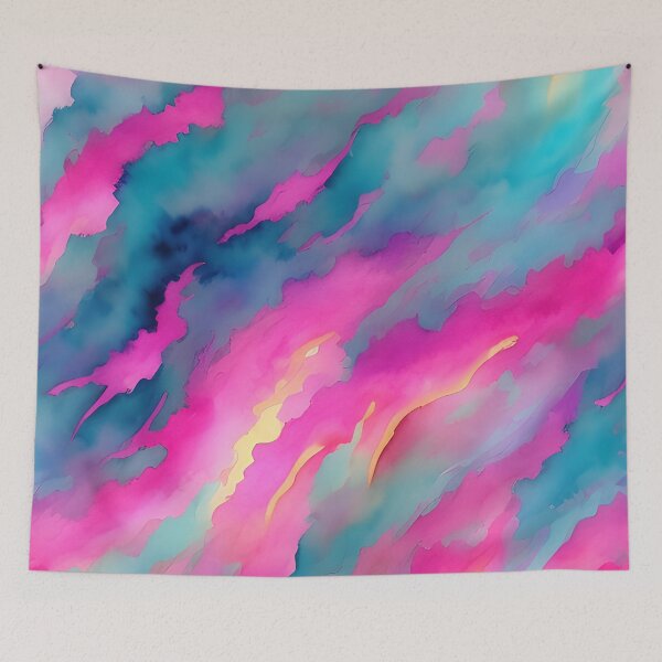 Item preview, Abstract Pink Navy Blue Gold Watercolor Celestial Storm Pattern designed and sold by kathrynchill.