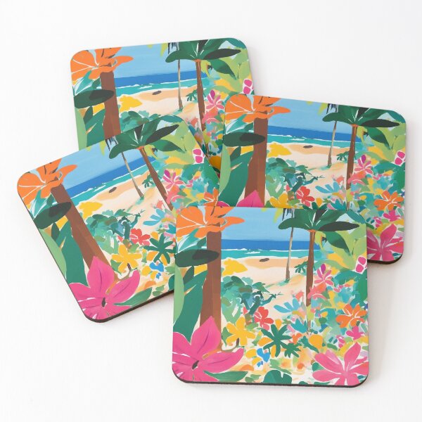 Item preview, Colorful Beach Entrance, Tropical Flowers and Plants designed and sold by PalmitoDecor.