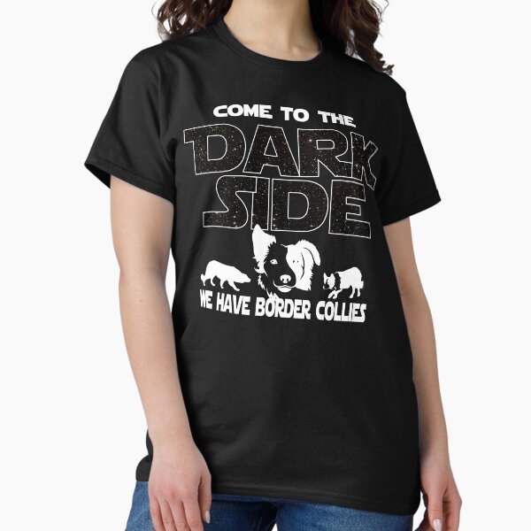 Vista previa del artículo con la obra «Camiseta Border Collie - Come To The Dark Side», diseñado y vendido por funnyguy.