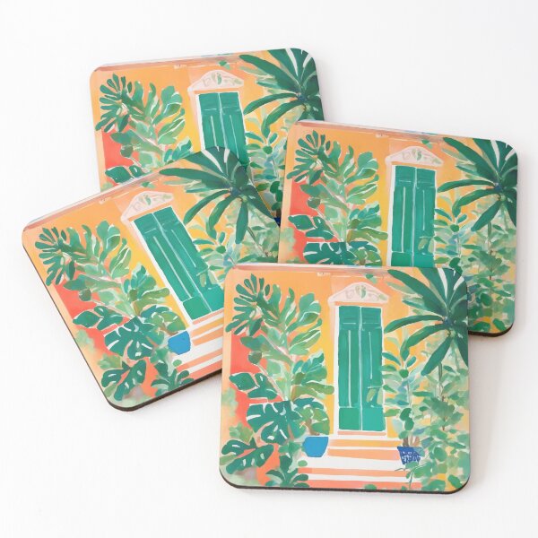 Item preview, Soft Pastel Charming Old House Facade with Plants designed and sold by PalmitoDecor.