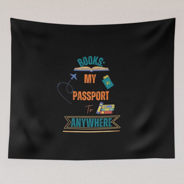 Item preview, Copy of "Books: My Passport to Anywhere" designed and sold by LiteraryPaws.