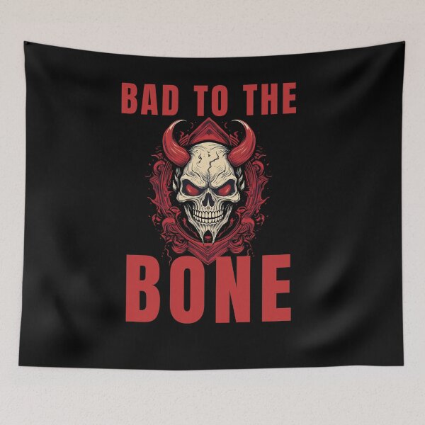 Item preview, Bad to the bone skull Halloween design designed and sold by La Loca.