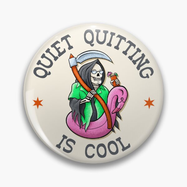 Item preview, Quiet Quitting Is Cool - American Traditional Flash Tattoo Style designed and sold by Picket Club.
