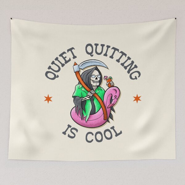 Item preview, Quiet Quitting Is Cool - American Traditional Flash Tattoo Style designed and sold by Picket Club.