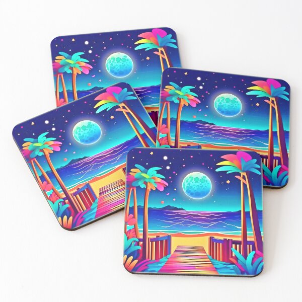 Item preview, Moonlit Beach Colors  designed and sold by Health And Fitness Posts e-Store.