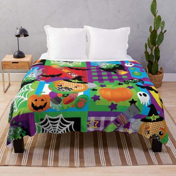 Item preview, Halloween patchwork pattern two designed and sold by smalladventures.