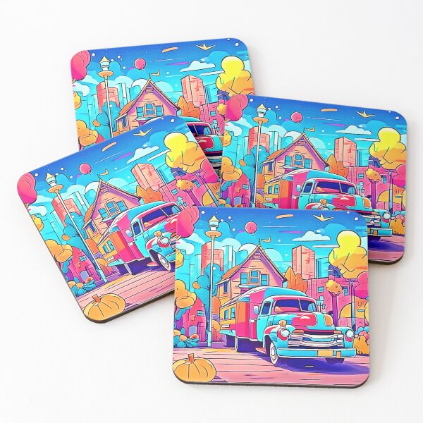 Item preview, Colorful Truck & City House Parking designed and sold by Health And Fitness Posts e-Store.