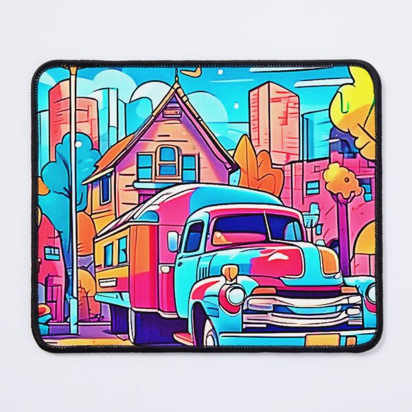 Item preview, Colorful Truck & City House Parking designed and sold by Health And Fitness Posts e-Store.