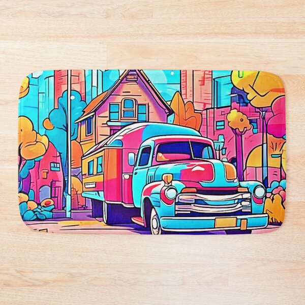Item preview, Colorful Truck & City House Parking designed and sold by Health And Fitness Posts e-Store.