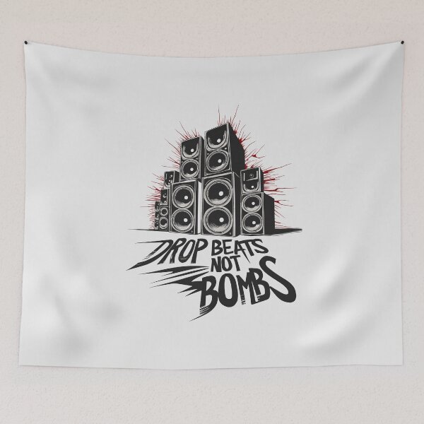 Item preview, Drop beats not bombs, DJs gifts. designed and sold by paulo silveira.