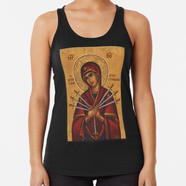 Item preview, Theotokos Virgin Mary of 7 Seven Swords Greek Orthodox Icon designed and sold by zptees.