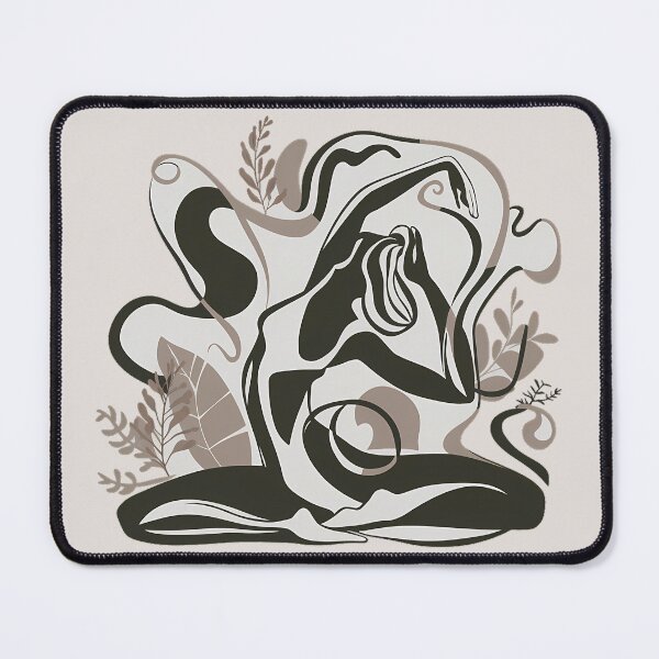 Item preview, Abstract Yoga Pose with Botanical Elements designed and sold by RedTamah.