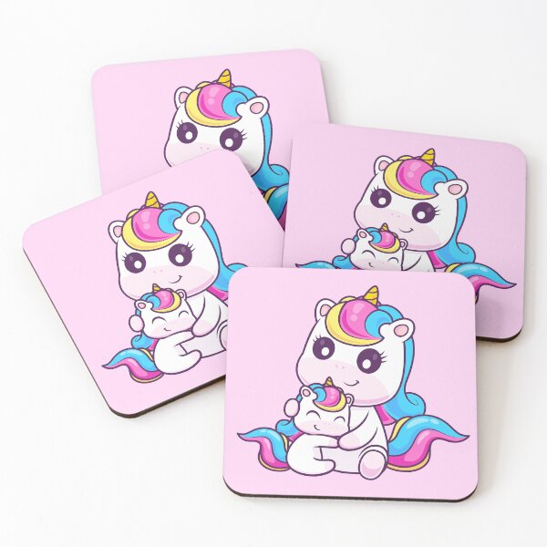 Item preview, Cute Unicorn Hugging Baby Unicorn Cartoon Vector Icon Illustration designed and sold by hjian8219.